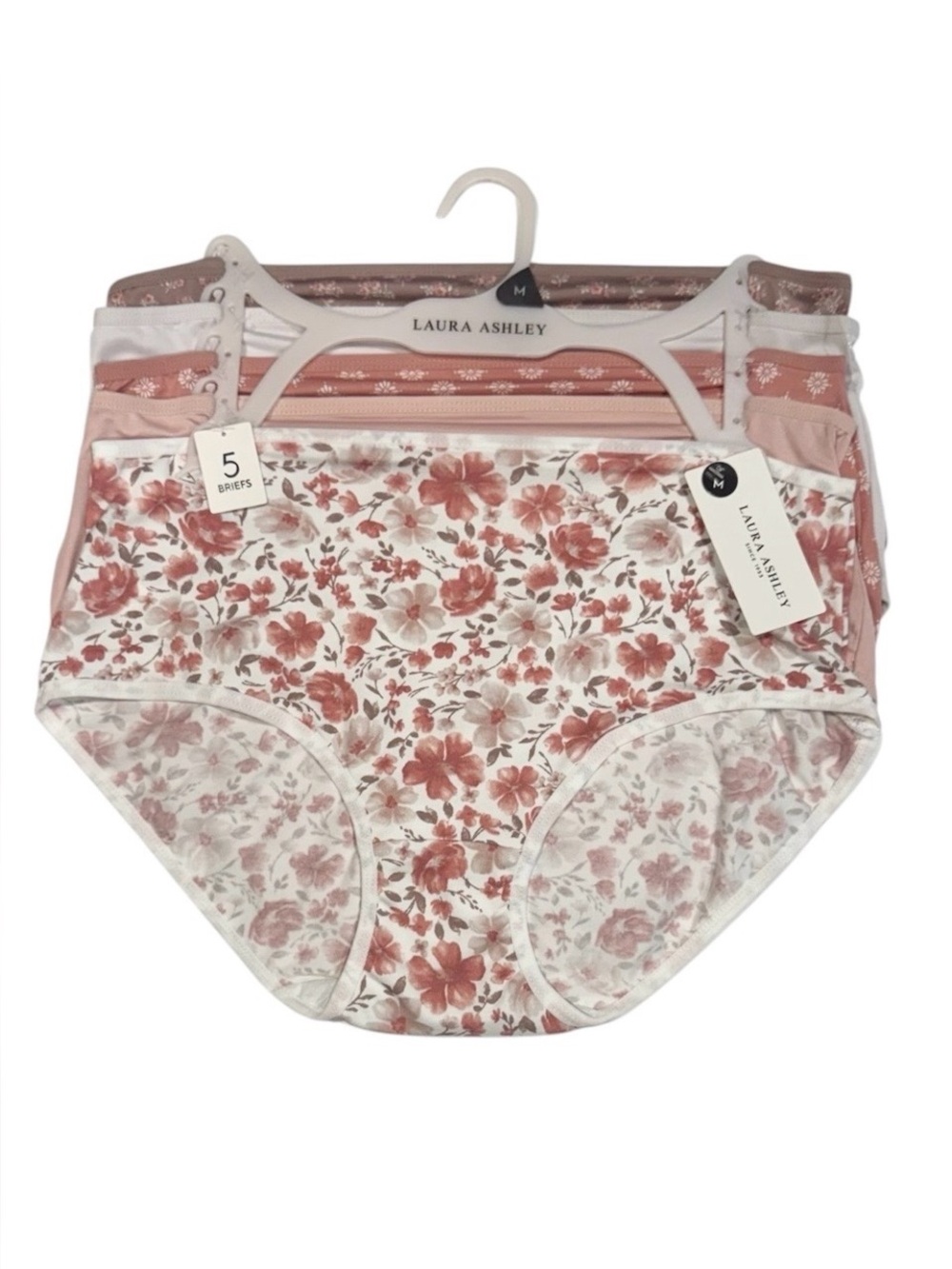 LAURA ASHLEY 5 Pack Panties Briefs Comfy Stretch NWT Medium
